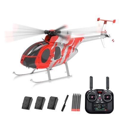 1/16 F119S MD500 Little Bird RC Helicopter for Adults, 2.4GHz 9CH Flybarless Military Remote Control Helicopter Model, 6G/3D GPS Smart RC Airplane with Optical Flow Positioning & Dual Brushless Motors