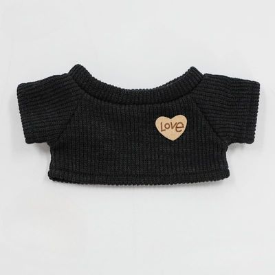 Knit Doll Clothes Set for 17cm Stuffed Animals, Cozy Sweater & Shorts Outfit for Koala Bear Plush Toys (Doll Not Included) (15Cm Warm Diary Sweater - Black)