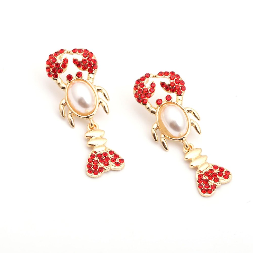 5.1 * 1.9cm Bohemian Retro Animal Earrings,red,5.1 * 1.9cm