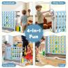 KOTEK Giant 4-in-a-Row Game, Height Adjustable Jumbo 4-to-Score Yard Game with Ring Toss, Basketball, Golf, Mesh Pocket & Cup Holders, Indoor Outdoor Connect Games for Kids, Adults & Family Party view 3