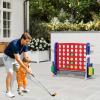 KOTEK Giant 4-in-a-Row Game, Height Adjustable Jumbo 4-to-Score Yard Game with Ring Toss, Basketball, Golf, Mesh Pocket & Cup Holders, Indoor Outdoor Connect Games for Kids, Adults & Family Party view 2