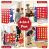 KOTEK Giant 4-in-a-Row Game, Height Adjustable Jumbo 4-to-Score Yard Game with Ring Toss, Basketball, Golf, Mesh Pocket & Cup Holders, Indoor Outdoor Connect Games for Kids, Adults & Family Party view 3