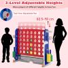 KOTEK Giant 4-in-a-Row Game, Height Adjustable Jumbo 4-to-Score Yard Game with Ring Toss, Basketball, Golf, Mesh Pocket & Cup Holders, Indoor Outdoor Connect Games for Kids, Adults & Family Party view 4