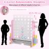 KOTEK Giant 4-in-a-Row Game, Height Adjustable Jumbo 4-to-Score Yard Game with Ring Toss, Basketball, Golf, Mesh Pocket & Cup Holders, Indoor Outdoor Connect Games for Kids, Adults & Family Party view 4