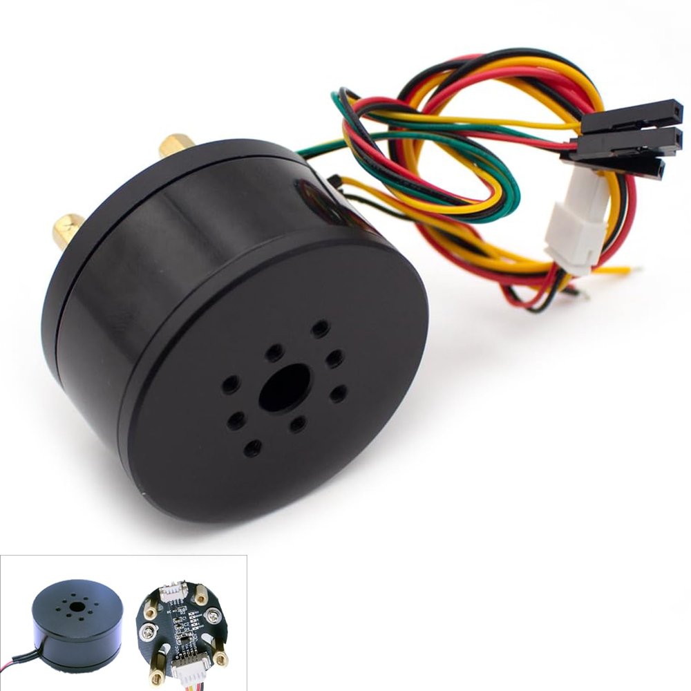 12V 24V 36V 4015 BLDC Brushless DC Motor, Hollow Shaft External Rotor Small Motors with AS5600/MT6701 Magnet Encoder, High Torque Low Speed for Robot Joints Gimbal Robotic Arm Car (Motor+MT6701)