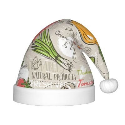 DRTGEDS Vegetable Fruit Christmas Hat For Kids, Multi-Use Santa Hat For Parties And Festive Events