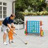 KOTEK Giant 4-in-a-Row Game, Height Adjustable Jumbo 4-to-Score Yard Game with Ring Toss, Basketball, Golf, Mesh Pocket & Cup Holders, Indoor Outdoor Connect Games for Kids, Adults & Family Party view 2