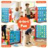 KOTEK Giant 4-in-a-Row Game, Height Adjustable Jumbo 4-to-Score Yard Game with Ring Toss, Basketball, Golf, Mesh Pocket & Cup Holders, Indoor Outdoor Connect Games for Kids, Adults & Family Party view 3