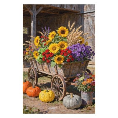 Floating Flowers Colorful Art Puzzle, 500 Piece Jigsaw for Adults, Challenging Family Game and Home Decoration, Fun for Game Nights, 20.5x15 in