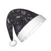 DRTGEDS Purple Black Goth Spooky Christmas Hat For Kids, Multi-Use Santa Hat For Parties And Festive Events view 2