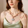 Bohemian Ribbon Chain Alloy Pendant Necklace,golden,47+7cm view 2