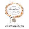 Bohemian Ribbon Chain Alloy Pendant Necklace,golden,47+7cm view 3