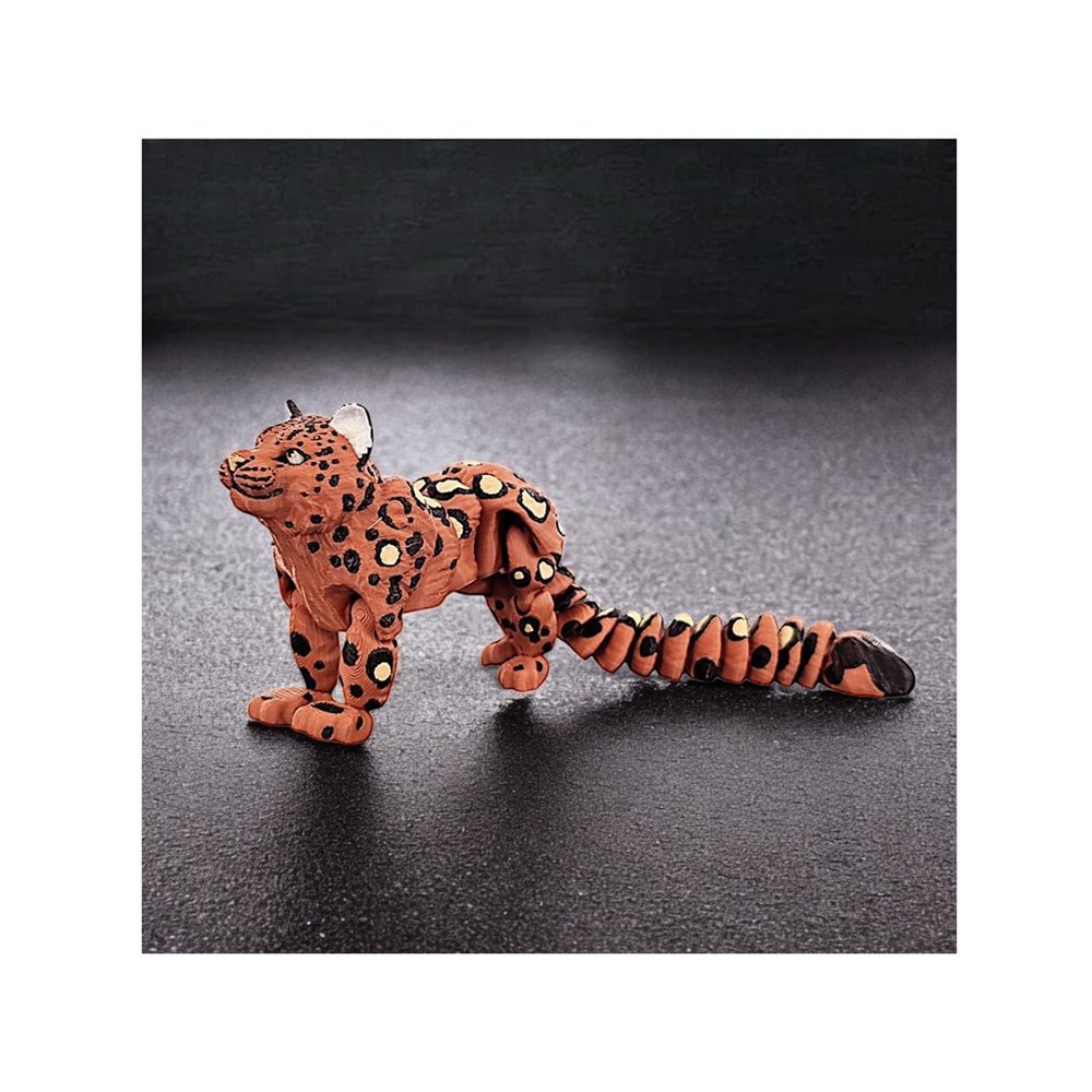 3D Animals 3-d Printed Stuff Snow Leopard for Home Office Executive Desk Decoration Wildlife Enthusiasts Gifts-Brown||16cm/6.3in