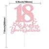 18th Birthday Cake Topper Rose Gold Glitter Happy 18th Birthday Party Decorations 18 Years Old Cake Decorations 18 & Over Your Opinions Cake Topper Funny Gifts for Girls view 2