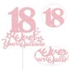 18th Birthday Cake Topper Rose Gold Glitter Happy 18th Birthday Party Decorations 18 Years Old Cake Decorations 18 & Over Your Opinions Cake Topper Funny Gifts for Girls view 3