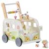 ROBOTIME Wooden Baby Walker, Baby Push Walker, Ajustable Speed Multi-Functional Baby Walker with Wheels for Babies Learning to Walk, Sit-to-Stand (Green) view 1