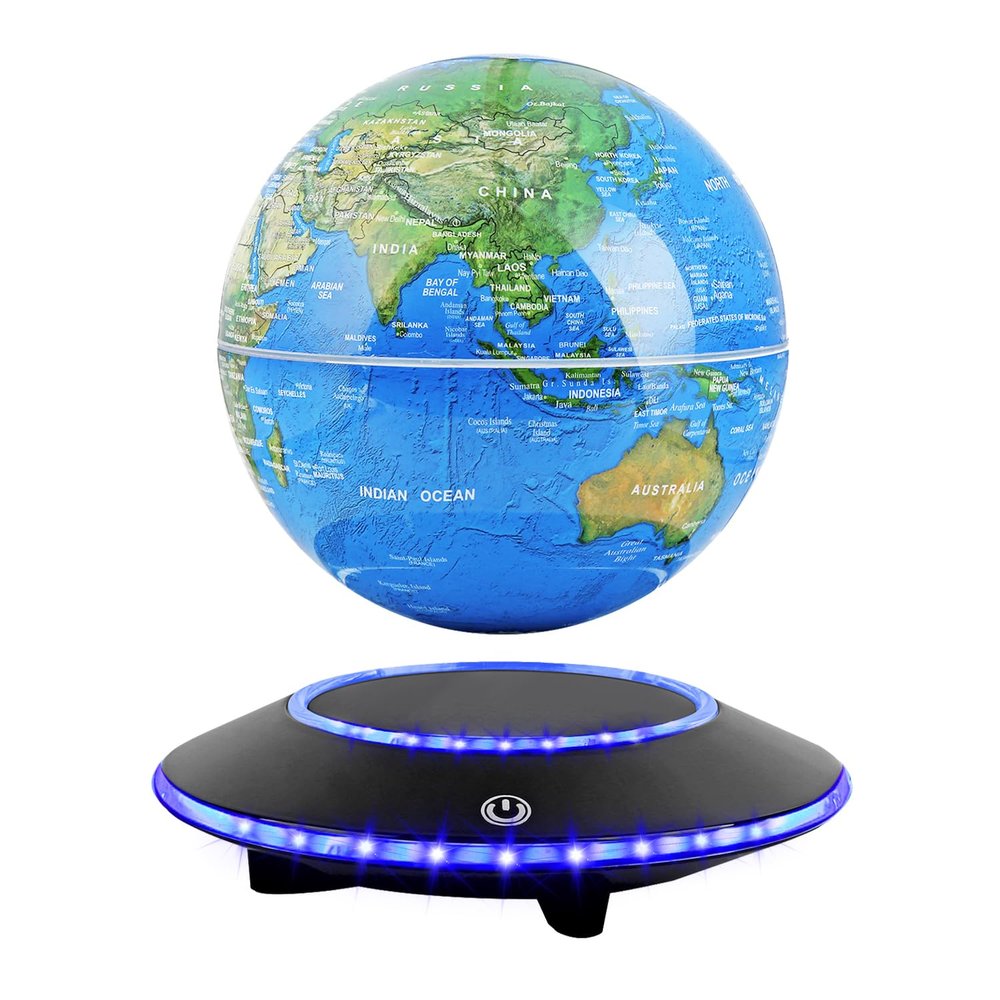 Magnetic Levitating Globe,Cool Gadgets Auto- Rotating Globes Floating Globe World Map Office Decor with LED Light Base for Children Educational Gift Home Office Desk Decoration (6 Inch) PINK