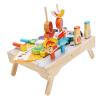 Aqur2020 Wooden Barbecue Kitchen Toy Set for Toddlers, Educational Playset with 45 Accessories, Rubber Wood Material, 10.8x30x22cm, Ages 3+ view 3