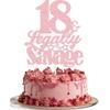 18th Birthday Cake Topper Rose Gold Glitter Happy 18th Birthday Cake Decorations 18 & Legally Savage Cake Topper 18th Birthday Party Decorations Supplies Funny Birthday Gifts for Girls view 1