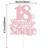 18th Birthday Cake Topper Rose Gold Glitter Happy 18th Birthday Cake Decorations 18 & Legally Savage Cake Topper 18th Birthday Party Decorations Supplies Funny Birthday Gifts for Girls view 2