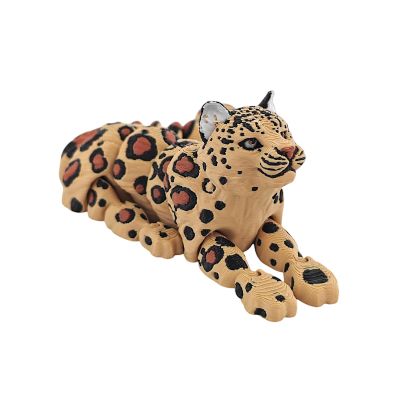 3D Animals 3-d Printed Stuff Snow Leopard for Home Office Executive Desk Decoration Wildlife Enthusiasts Gifts-Khaki||16cm/6.3in