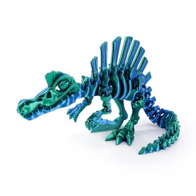 3D Toys 3-d Printed Spinosaurus Skeleton for Home Office Decompression Decor Executive Desk Toys-Laser Green||19cm/7in