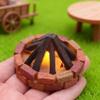 1:12 Bonfire Miniature LED Bonfire Decor,Fake Campfire Led Campfire Light Decorative,Simulation LED B-Onfire Mini Outdoor Model Ornament,for Mini House Christmas Decoration Xmas Gift view 2