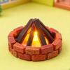 1:12 Bonfire Miniature LED Bonfire Decor,Fake Campfire Led Campfire Light Decorative,Simulation LED B-Onfire Mini Outdoor Model Ornament,for Mini House Christmas Decoration Xmas Gift view 3