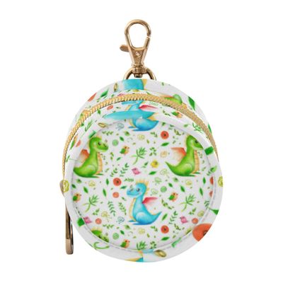 PYBUG Dragons Round Pacifier Storage Case, Polyester & TPU Lined with Hook Buckle, Pacifier Container Box for Baby, Fashion Pacifier Case for Mom Bag, Stroller, Travel