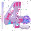Cat Number 4 Piata, 15.75" x 11" x 2.76" Kitten Piata Birthday Party Decorations Includes Wooden Stick, Blindfold and Confetti for Cat Theme 4th Birthday Party Supplies