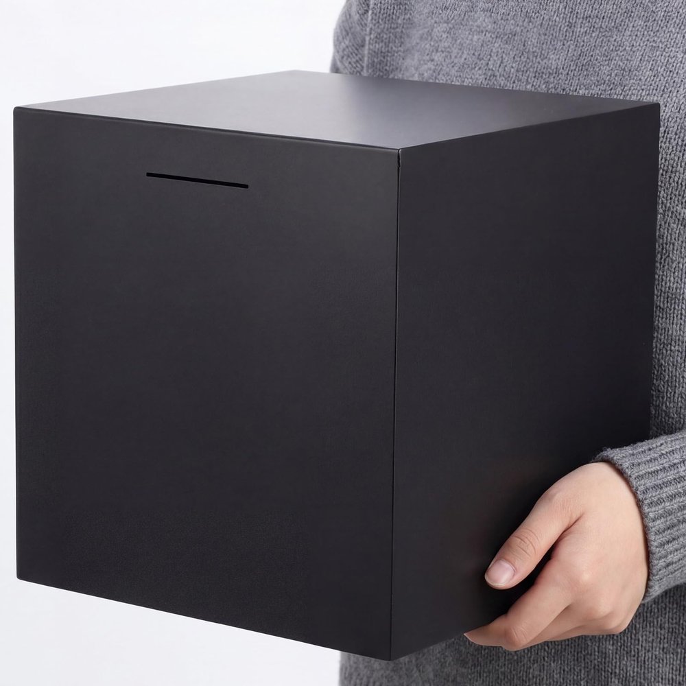 Acellegic Large Piggy Bank for Adult 12 Inch Metal Big Piggy Bank XL Must Break to Open Money Saving Safe Box for Money Cash Coins(Black)