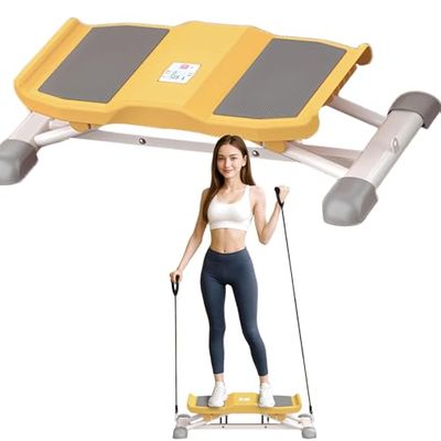Portable Balance Board with Resistance Bands & LCD Monitor - Ski Simulator for Adults, 300 lbs Capacity, Effective Waist Twister Machine for Core Strength & Stability Training