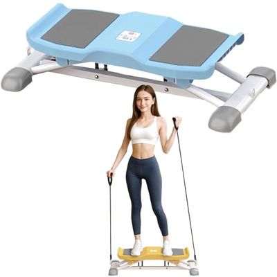 Portable Balance Board with Resistance Bands, Ski Simulator for Adults, LCD Monitor, 300 Lbs Capacity, Waist Twister Machine for Enhanced Core Strength and Stability