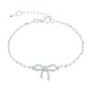 Bow Bracelet Silver Bracelet for Women Elegant Bracelets Fashion Bowknot Bracelets Jewellery Gift for Girlfriend, Wife, Sister, Wedding, Christmas (Sliver) view 1