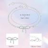 Bow Bracelet Silver Bracelet for Women Elegant Bracelets Fashion Bowknot Bracelets Jewellery Gift for Girlfriend, Wife, Sister, Wedding, Christmas (Sliver) view 4
