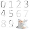 10PCS Small Sliver Acrylic Birthday Cake Number Toppers Set, 0-9 Mirror Numbers Cupcake Decorations, Party Supplies for Birthday Wedding Anniversary view 1
