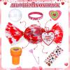 284Pcs Valentines Day Gifts for Kids 24Pack Valentines Round Candy-Shaped Stationery Gift Set with Bracelets Erasers Stamps Stickers Heart Cards for School Classroom Exchange Prizes Party Favors view 2