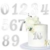 10 Pcs Acrylic Number Cake Toppers for Birthday Party Wedding Anniversary, 0-9 Number Cupcake Decoration Sets for Birthday Cake Toppers Wedding Baby Shower(Sliver) view 1