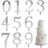 10PCS Small Sliver Acrylic Brithday Cake Decorations (0-9), Number Cake Toppers Set Suitable for Women and Men, Party Decor for Birthday Anniversary Wedding Baby Shower view 1