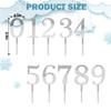 10PCS Small Sliver Acrylic Brithday Cake Decorations (0-9), Number Cake Toppers Set Suitable for Women and Men, Party Decor for Birthday Anniversary Wedding Baby Shower view 4