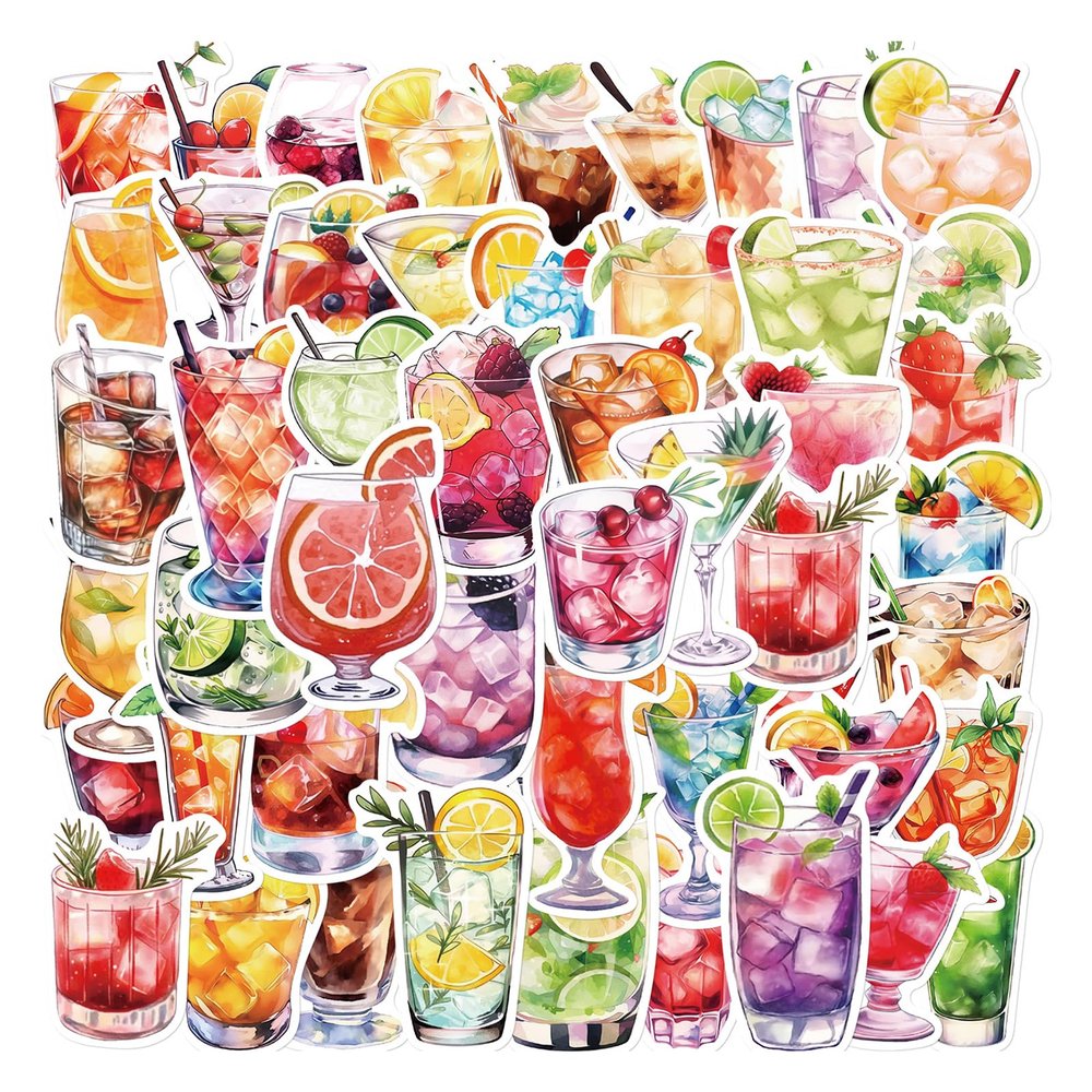 50PCS Retro Aquarelle Stickers Removable Paster for Helmets Skateboards Luggage Decoration No Residuary Removable Sticker