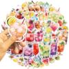 50PCS Retro Aquarelle Stickers Removable Paster for Helmets Skateboards Luggage Decoration No Residuary Removable Sticker view 4