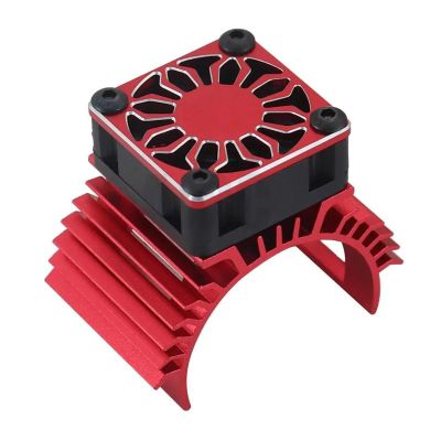 14000rpm Electric Car Brushless Motor Heatsink Cover Cooling Fan for 1:10 Hsp Remote Control Cars 540 550 3650 Motor Heat Sink(Red with lid)