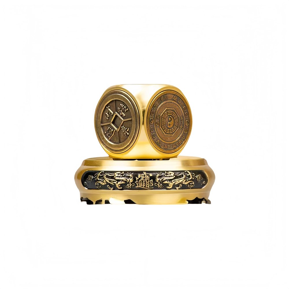 Portable Spinning Top-Stress Relief Accessory - Spinning Top Handheld - Portable Wealth-Attracting Bead - Brass Ornament (Yellow(C))