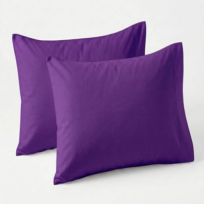 Zippered Toddler Travel Pillowcases - 16 x 22 Inches Egyptian Cotton Pillowcases 600 Thread Count Set of 2 Travel Pillowcases Nursery Pillow Cases Wrinkle & Fade Resistant - Dark Purple