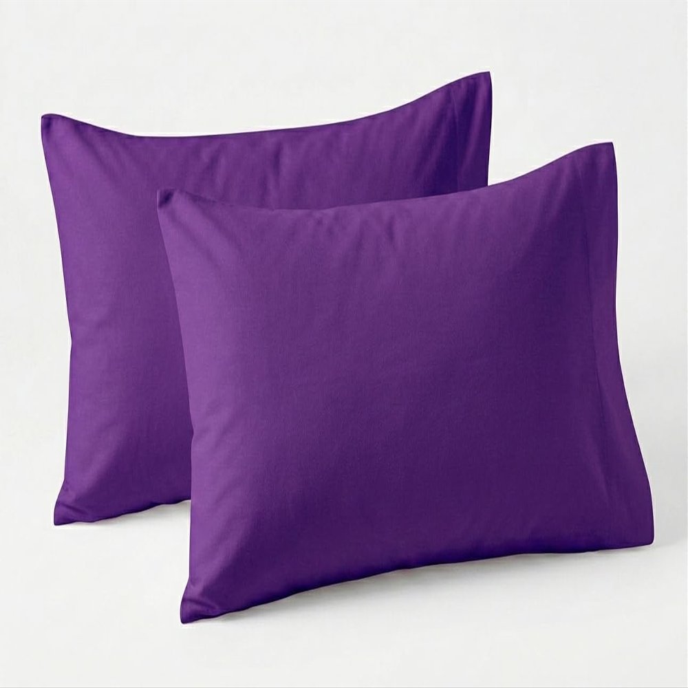 Zippered Toddler Travel Pillowcases - 16 x 22 Inches Egyptian Cotton Pillowcases 600 Thread Count Set of 2 Travel Pillowcases Nursery Pillow Cases Wrinkle & Fade Resistant - Dark Purple