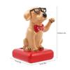 Tomotato Solar Powered Waving Dog, Waving Arm Dog Statue Adorable Animated Car Dashboard Decor with Swing Arm Mini Cute Ornament for Home Office Desk Sidetable Bookshelves (Yellow) view 2