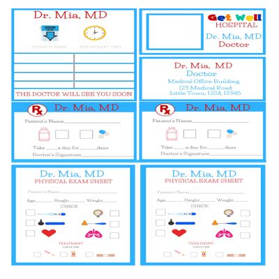 Personalized Pretend Medical Doctor | Make Believe Games and Toys | Custom Kids Gifts | Educational Product | Role Play | Dry-Erase