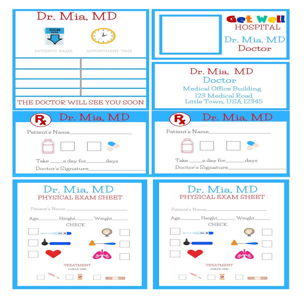 Personalized Pretend Medical Doctor | Make Believe Games and Toys | Custom Kids Gifts | Educational Product | Role Play | Dry-Erase