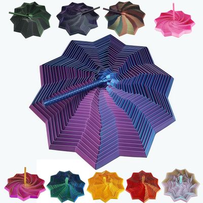 3D Printed Expanded Sensory Fidget Star - 2025 Sensory Fidget Star with Handle, Multi-Colored Whirling Spiral 3D Fidget Toy, Multiple Ways to Play for Adult Relieving Stress (Laser Purple,6.7in)
